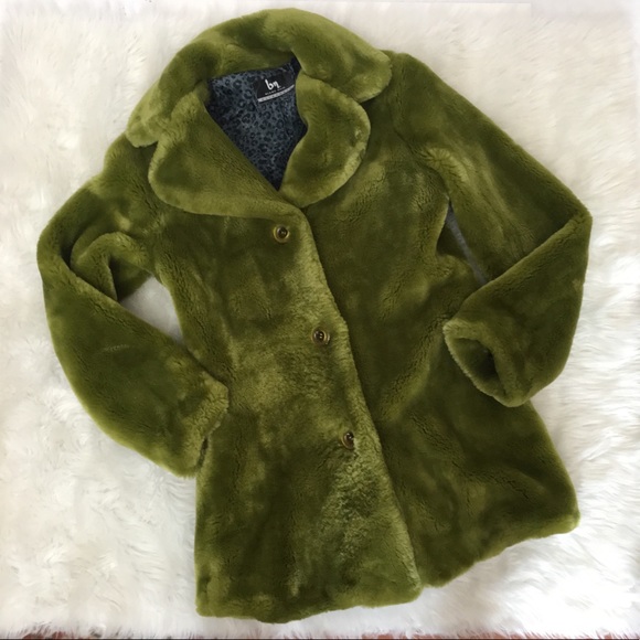 blanc noir Jackets & Blazers - BLANC NOIR Plush Faux Fur Button Down Coat